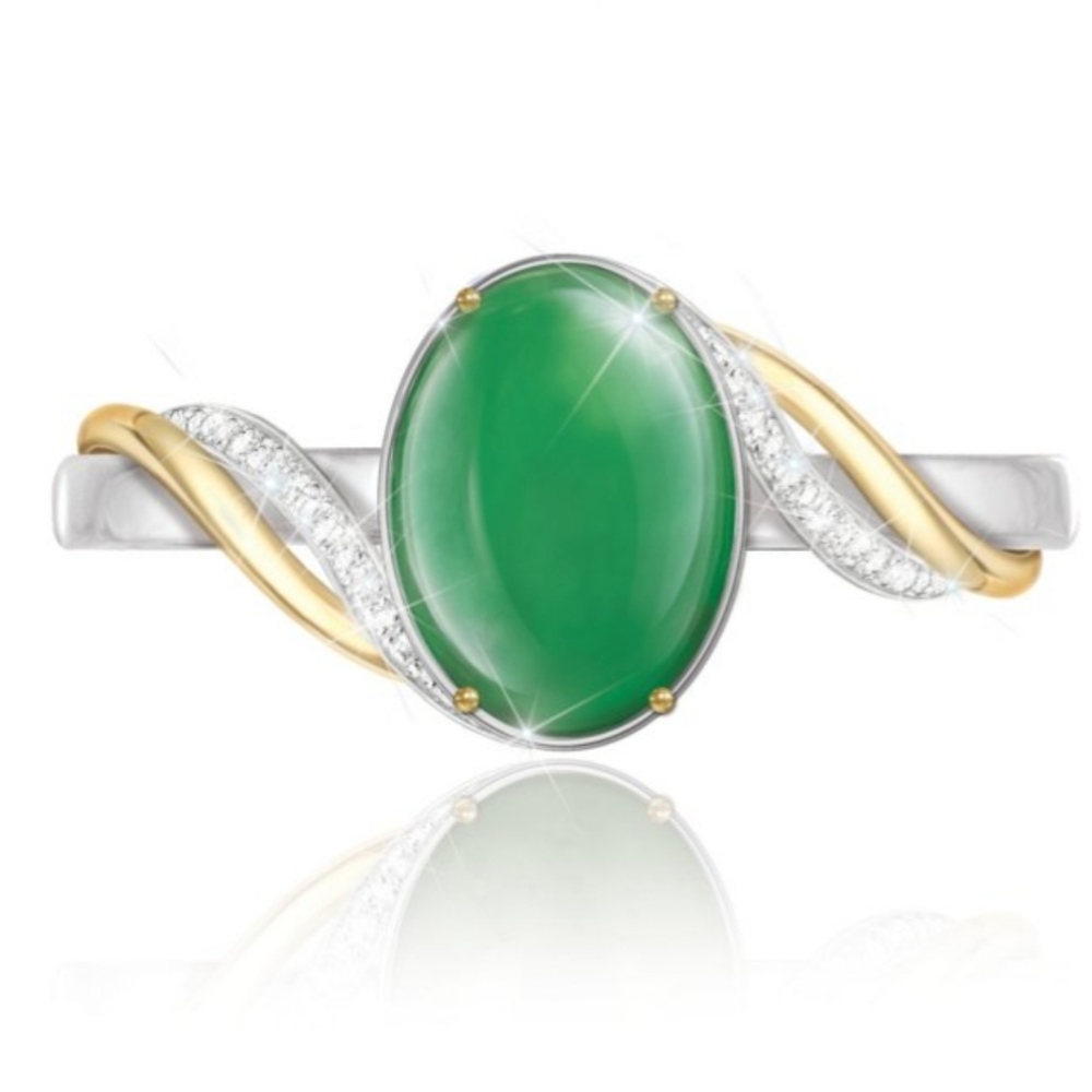 3.35 carats of Rare Burmese Jade with White Topaz